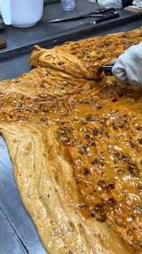 This is what 31 pounds of pecan brittle looks like!