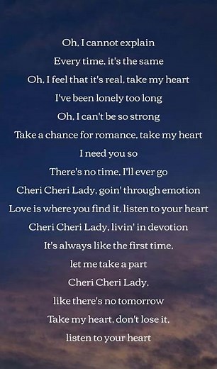 Try with your own voice ✨ | Cheri Cheri Lady - Lyrics | Modern Talking | English Song