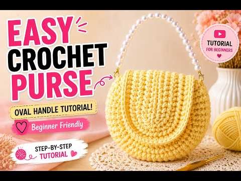 Crochet Round Purse Tutorial 💛 | Easy Crochet Purse | Beginner Friendly Bag ✨#crochetpurse #crochet