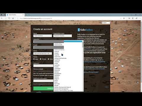 How to create an account on KoBo Toolbox