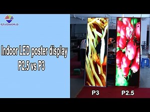 Indoor LED poster display screen, P2.5 vs P3 video effect, you'll know which one is better