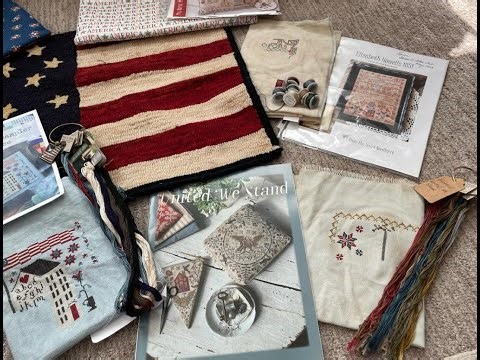 The SABLE Stitchers Flosstube #28 Farmgirl Retreat Recap, Plum Street exclusive, Patriotic stitching