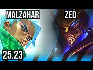 MALZAHAR vs ZED (MID) | 7/1/9, 1100+ games, Godlike | KR Diamond | 25.23