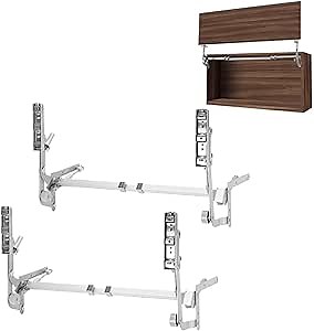2pcs Cabinet Door Hinges, Cabinet Up Stay Door Lift with Adjustable Cabinet Door Hinges with Pneumatic Arm Vertical Swing Lift Mechanism for Kitchen Cabinets