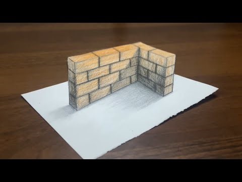 🎨 3D Brick Wall Illusion | Realistic Drawing with Colored Pencils (4 Minutes)