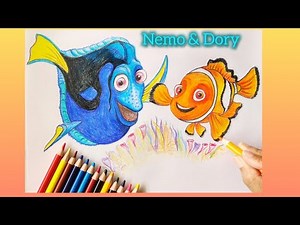 How to Draw Nemo and Dory Easy | Step by Step Drawing Tutorial
