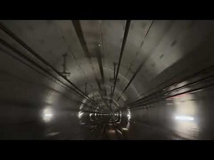 A drivers eye view on the L9S metro in barcelona towards the airport