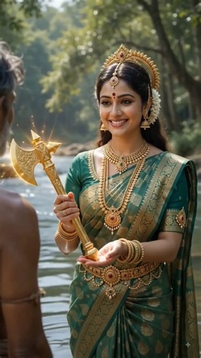 The Honest Woodcutter & Goddess Lakshmi | Moral Story | Honesty is Always Rewarded | #shorts