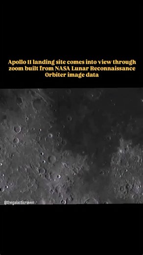 Thegalacticraven | This sequence uses Lunar Reconnaissance Orbiter image data to create a smooth zoom from the full Moon down to the Apollo 11 landing site... | Instagram