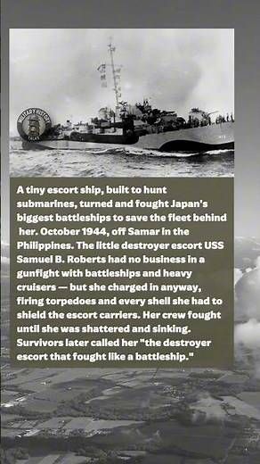 One Destroyer Escort Fought Off A Battleship Fleet #short #history #ww2 #ww2history