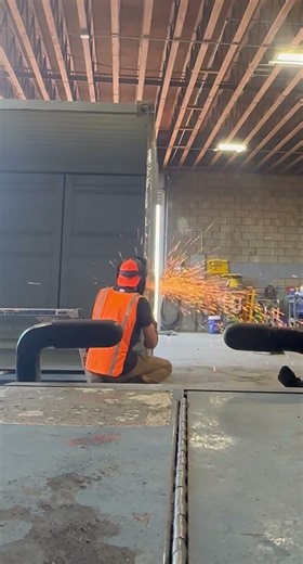 Shipping container work #work #welding #grind
