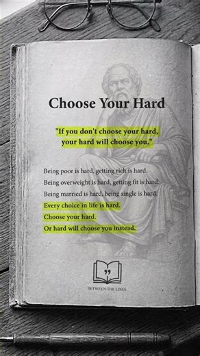 Choose your hard. Or life will choose for you. #motivation #quotes #stoic #stoicism #wisdom