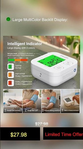 iHealth Track Smart Upper Arm Blood Pressure Monitor with Wide Range Cuff That fits Standard to