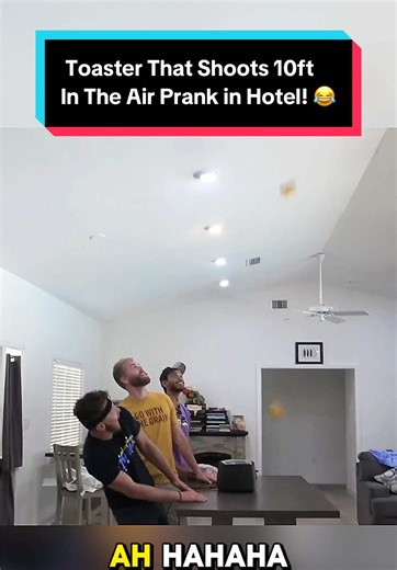Toaster That Shoots 10ft In The Air Prank in Hotel! 😂 #rosscreations #prank #funny #fyp #toast