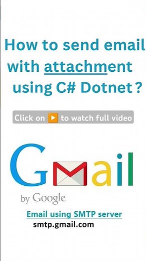 Send Email with Attachments using C# Dotnet | Gmail SMTP | C# Tutorial #shorts