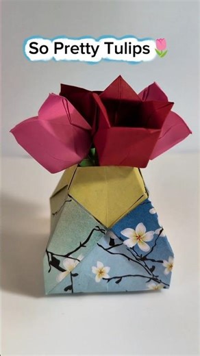 DIY Paper Tulips 🌷 Easy Origami Paper Tulips | Beautiful Spring Craft Idea
