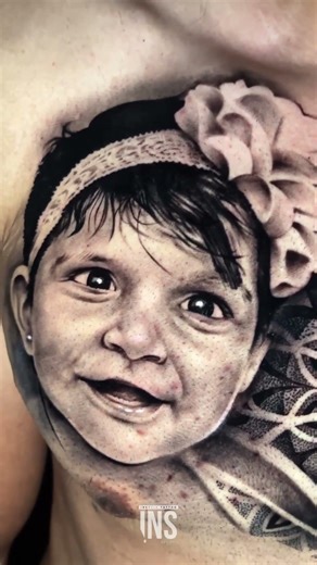 A forever signature piece, Realistic portrait tattoo of two children