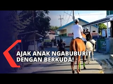 Pemilik Kandang Kuda di Balikpapan Edukasi Sambil Ajak Anak-anak Ngabuburit dengan Berkuda