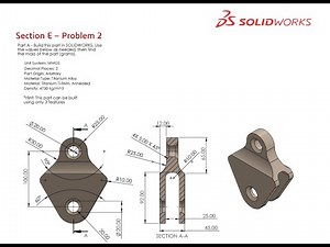 Solidworks CSWA Exam Practice | PART MODELLING | Section E - 2
