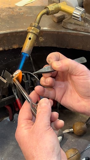 Red hot gold solder. We repair many pieces of fine jewellery. #jewelleryrepairs | Spencer the Jeweller