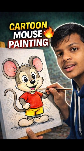 Cartoon mouse sketching #contentcreator #drawing #dailyvlog #viral #minivlog #trending #art #funny