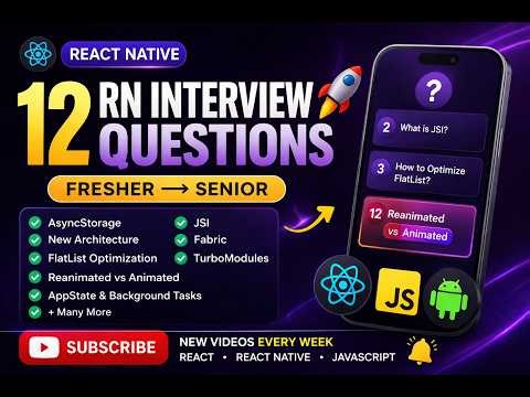 12 React Native Interview Questions (Fresher → Senior) 🔥 | Must Know in 2026