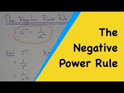 Negative Power Rule. How To Apply The Negative Power Rule To Negative Powers.