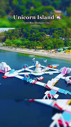 Unicorn Inflatable Island Fun at the Beach