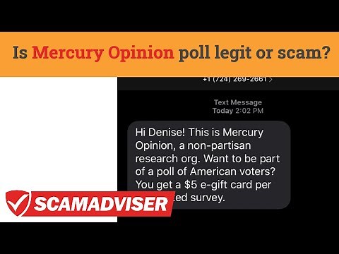 Mercury Opinion text poll - legit or scam? Do you really get e-gift card for taking a survey?