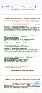 SSC English Home Activity .p...A P Model School \& Jr. Colleg... | Filo