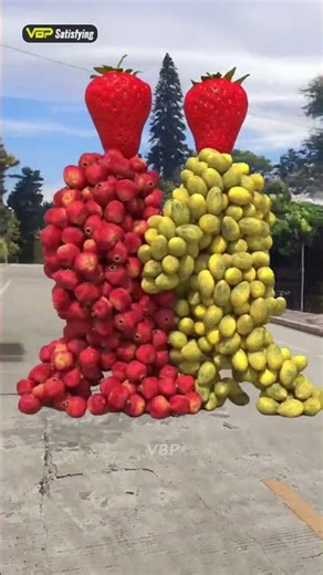 Fruit and vegetable pair collide with c4d special effects, original video