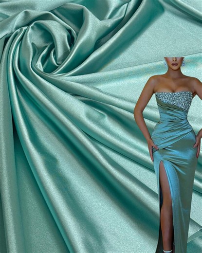 Luxury Seafoam Shiny Spandex Fabric by the Yard – 4 Way Stretch Christmas Fabric for Dancewear, Prom Dresses, Costumes and Holiday Gowns - Etsy