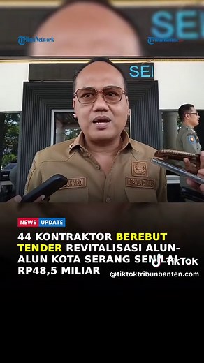 Proyek Strategis Daerah (PSD) Kota Serang, revitalisasi Alun-alun Kota Serang masuk tahap lelang. ‎ ‎Hingga saat ini Senin (18/5/2026), berdasarkan data LPSE, sebanyak 44 perusahaan yang memperebutkan tender revitalisasi Alun-alun Kota Serang senilai Rp48,5 miliar dari APBD Kota Serang. ‎ ‎Kepala Dinas Pekerjaan Umum dan Penataan Ruang (DPUPR) Kota Serang, Iwan Sunardi menyampaikan proyek tersebut kini tengah memasuki tahap evaluasi setelah dilakukan review terhadap perencanaan dan analisa angga
