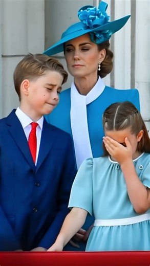 Prince George teases Princess Charlotte again at Trooping the Colour #princewilliam #katemiddeleton