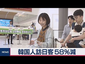 韓国人訪日客58％減
