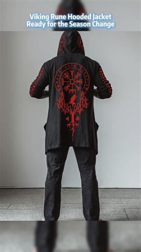 Channel your inner warrior with this Viking rune hooded jacket. Designed for late winter and early spring, it’s the perfect layer for chilly days and cool nights. Bold Norse symbols. Dark, powerful style. Limited stock – get yours before it’s gone.