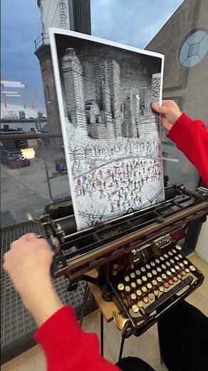 3 WEEKS of typing to create New York | ASMR Art #art #satisfying