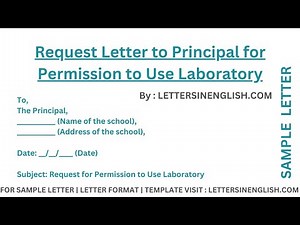 Request Letter to Principal for Permission to Use Laboratory - Sample Letter Access to Laboratory