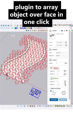 SKETCHUP PRO TIPS / HOW TO PLACE TILE IN COMPLEX FACE SKETCHUP PRO TIPS SKETCHUP TUTORIAL SKETCHUP 2026 SKETCHUP CURIC FACE ARRAY #buidling #ai #3dvisualizer #civilengineer #3d #structure #fblifestyle #buildings #InteriorDesign #Construction #building #SKETCHUP #sketchup3d #furnituredesign #elevation #plugins #architect | Vray sketchup guru