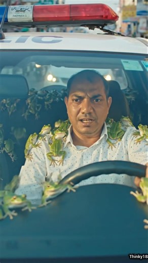 Police Ne Car Roki… Andar Se Nikle Hundreds Jumping Frogs! 🐸🚗😱 #funny #youtubeshorts