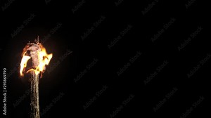 Realistic 3D render of a flamin firebrand torch - replace the background or just add your own titles, etc