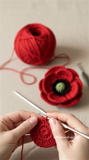 Crochet Poppy Tutorial for Beginners — Easy Step-by-Step Guide