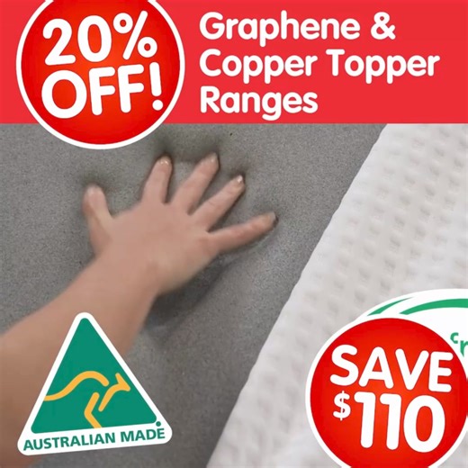 Upgrade your comfort with 20% off Copper and Graphene Foam Toppers! These toppers provide exceptional comfort that supports the body’s natural pressure points, while also helping to dissipate heat offering a more comfortable and cooler night’s sleep 💤 Shop now: https://bit.ly/4bCCjpk | Clark Rubber