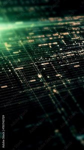 Futuristic metaverse hi-tech digital data telemetry with encrypted numbers display dynamic background for computer desktop vertical format screen display