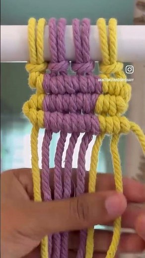 Macrame basic knots - double half hitch knot #macramepattern #macramebasicknot