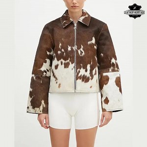 Genuine Cowhide Leather Jacket for Women | Natural Hair-on Cow Skin Fashion Coat Women Natural Genuine Pony Skin Hair Cowhide Leather Jacket - Etsy