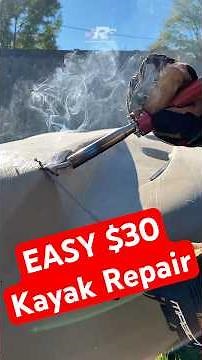 EASY $30 kayak REPAIR with PLASTIC WELD🤯 Part 1… #lifetimetamarak #plasticwelding #kayakfishing