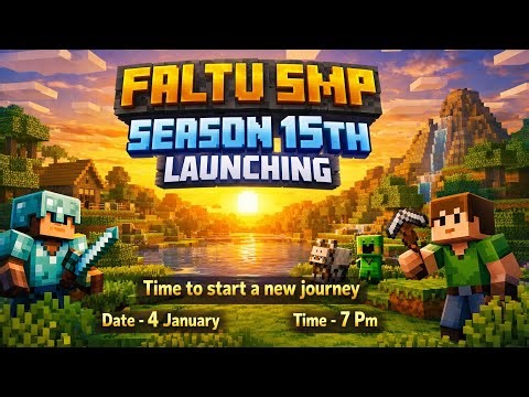 FALTU SMP SEASON 15TH LAUNCHING | MINECRAFT LIVE STREAM