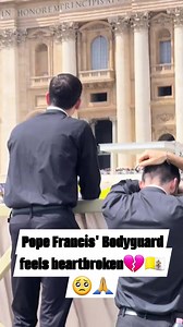 8.2M views · 85K reactions | we just feel heartbroken why Pope Francisco's two bodyguards feel broken heart like a child lost his father #followerseveryone #purecatholic #tolerance #VatikanRoma #Bodyguard | Laifitu Jocor Merak | Facebook