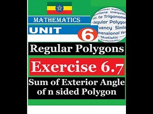 Mathematics Grade 9 Unit 6 Exercise 6.7(Sum of Exterior Angle of n sided Polygon)‪@mathT_21‬